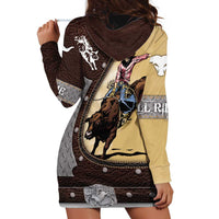 Personalized Name Bull Riding Hoodie Dress Cowboy Courage Rodeo