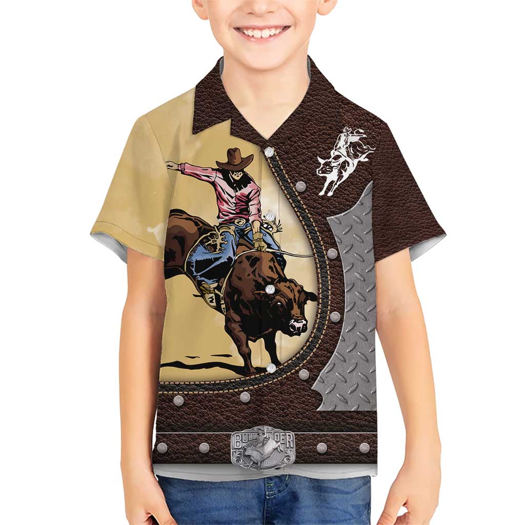 Personalized Name Bull Riding Kid Hawaiian Shirt Cowboy Courage Rodeo