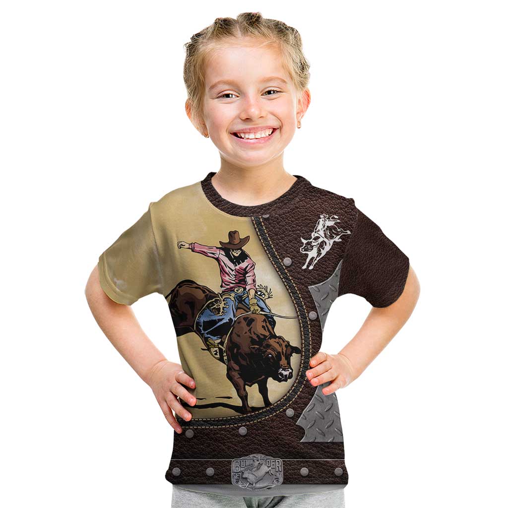 Personalized Name Bull Riding Kid T Shirt Cowboy Courage Rodeo
