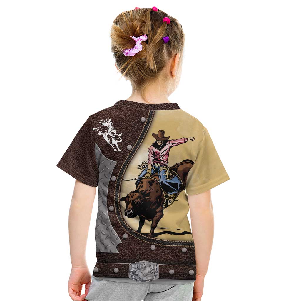Personalized Name Bull Riding Kid T Shirt Cowboy Courage Rodeo