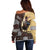 Personalized Name Bull Riding Off Shoulder Sweater Cowboy Courage Rodeo
