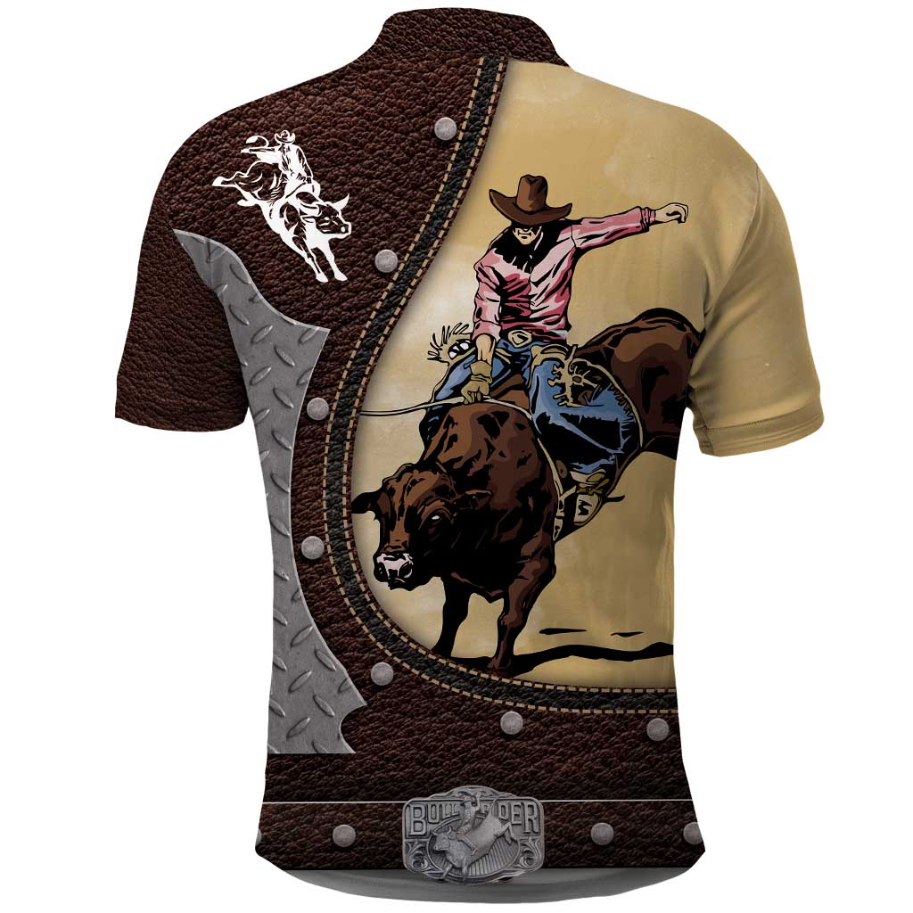 Personalized Name Bull Riding Polo Shirt Cowboy Courage Rodeo