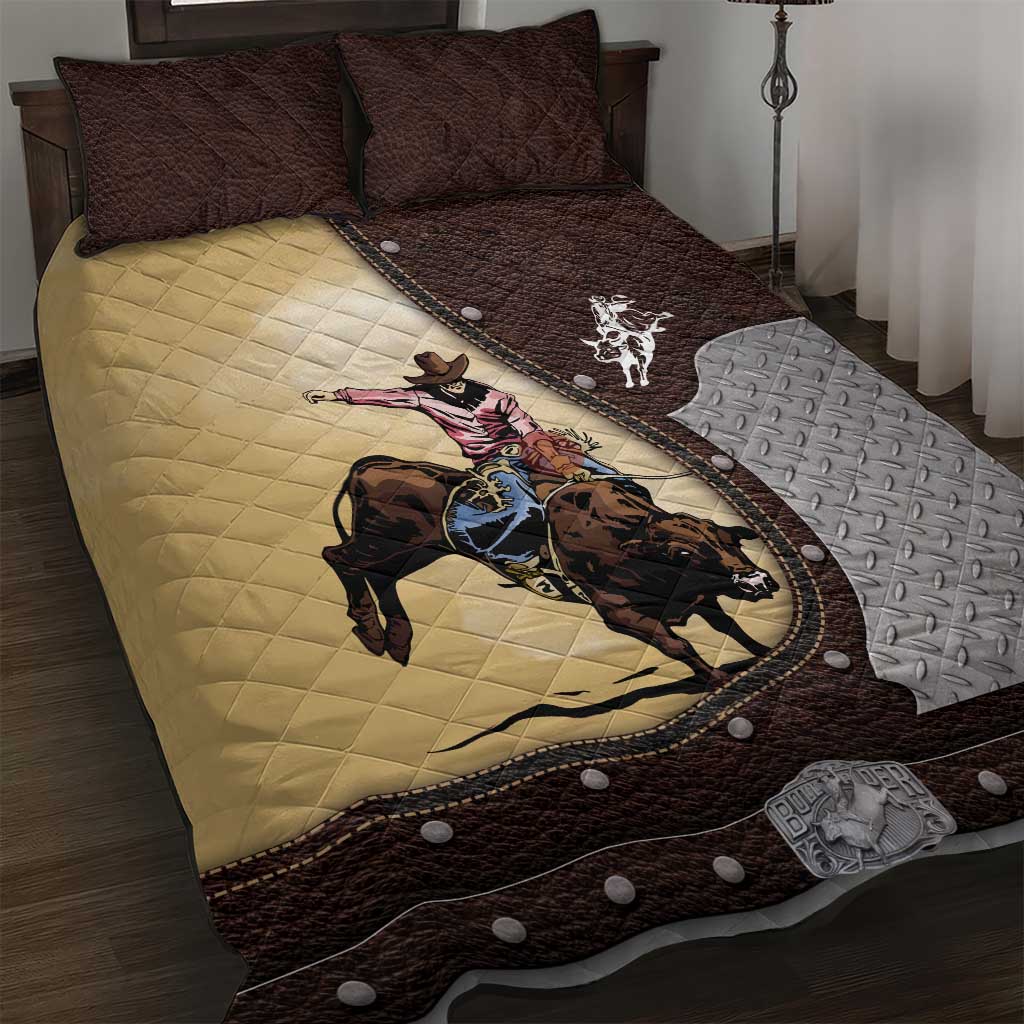Bull Riding Quilt Bed Set Cowboy Courage Rodeo DT03