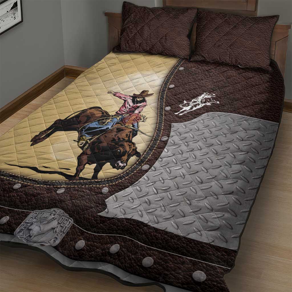 Bull Riding Quilt Bed Set Cowboy Courage Rodeo DT03