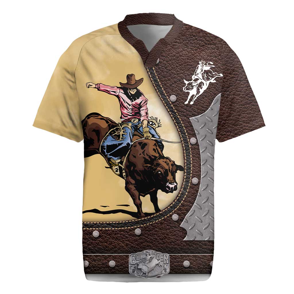 Personalized Name Bull Riding Rugby Jersey Cowboy Courage Rodeo