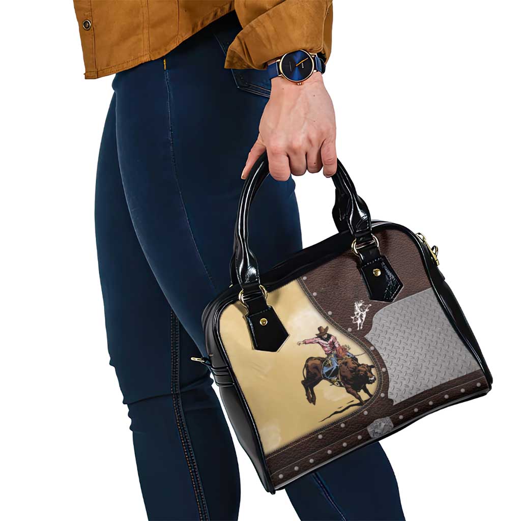 Bull Riding Shoulder Handbag Cowboy Courage Rodeo DT03
