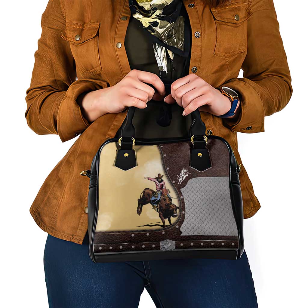 Bull Riding Shoulder Handbag Cowboy Courage Rodeo DT03