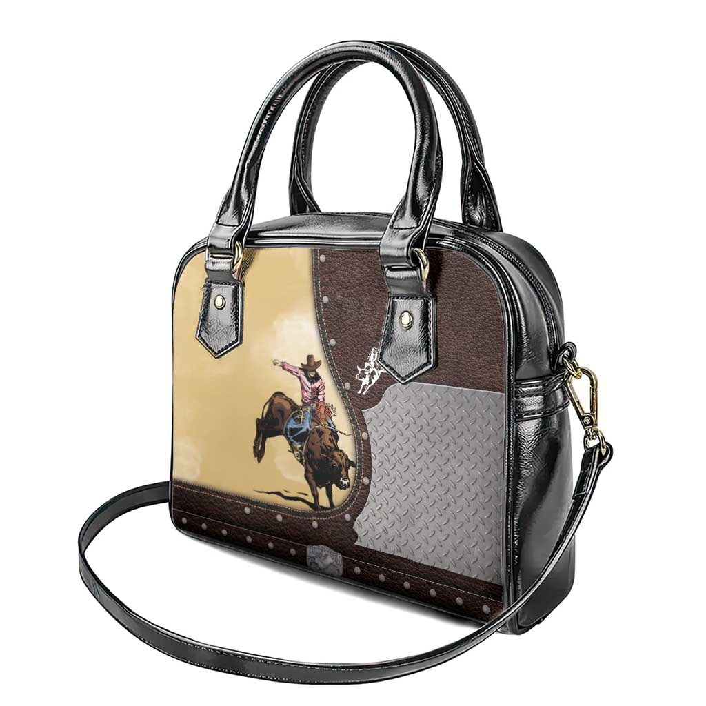 Bull Riding Shoulder Handbag Cowboy Courage Rodeo DT03