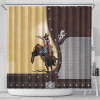 Bull Riding Shower Curtain Cowboy Courage Rodeo DT03