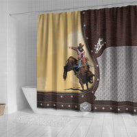 Bull Riding Shower Curtain Cowboy Courage Rodeo DT03