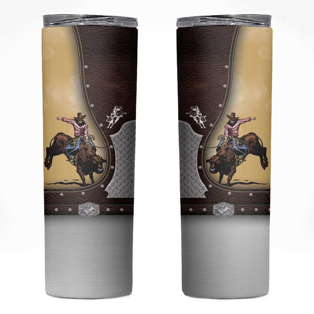 Personalized Name Bull Riding Skinny Tumbler Cowboy Courage Rodeo