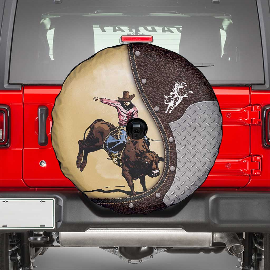 Bull Riding Spare Tire Cover Cowboy Courage Rodeo DT03
