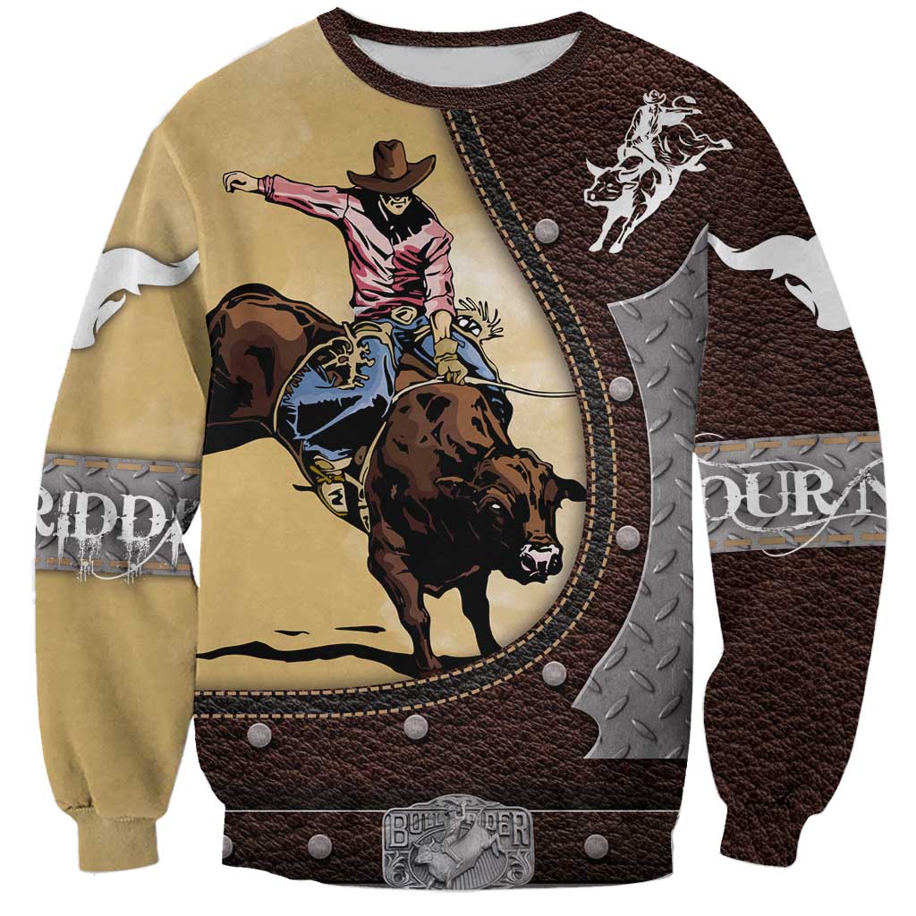 Personalized Name Bull Riding Sweatshirt Cowboy Courage Rodeo