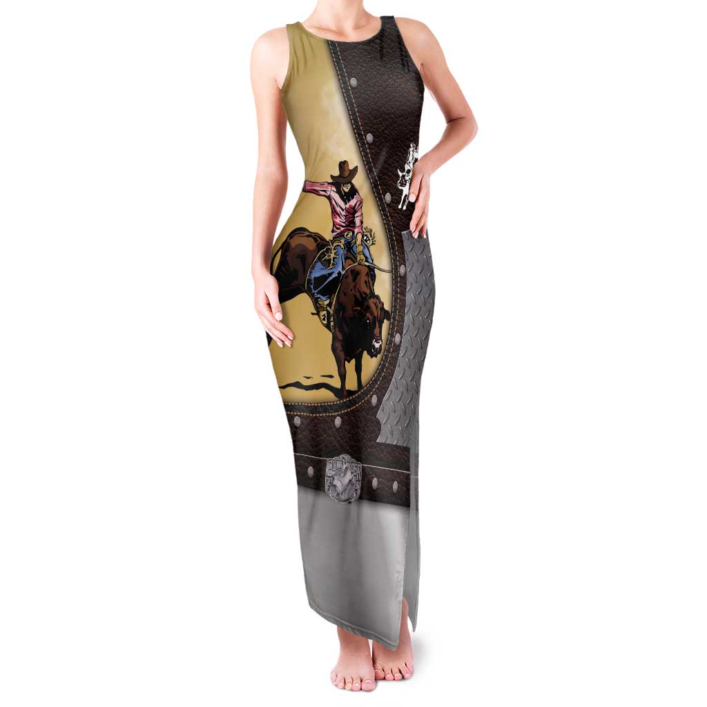 Personalized Name Bull Riding Tank Maxi Dress Cowboy Courage Rodeo - Wonder Print Shop
