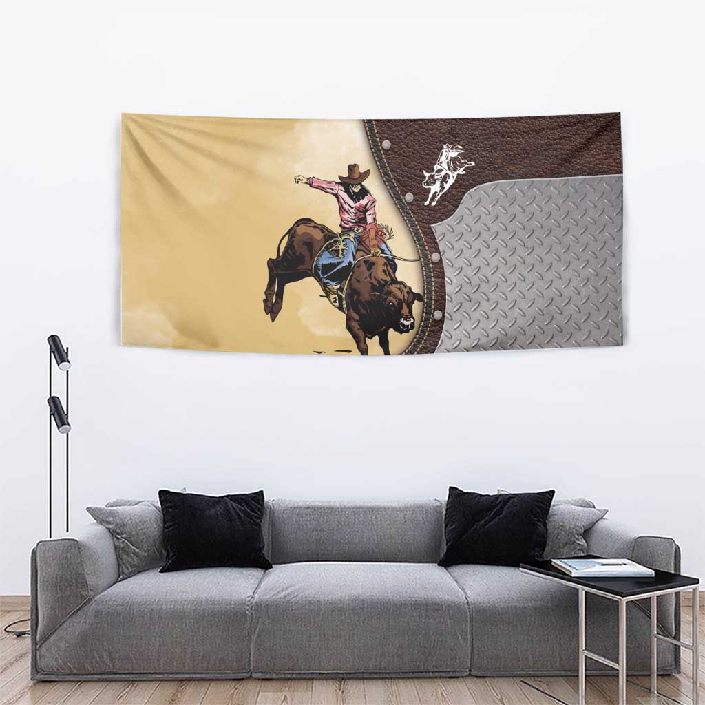 Bull Riding Tapestry Cowboy Courage Rodeo DT03