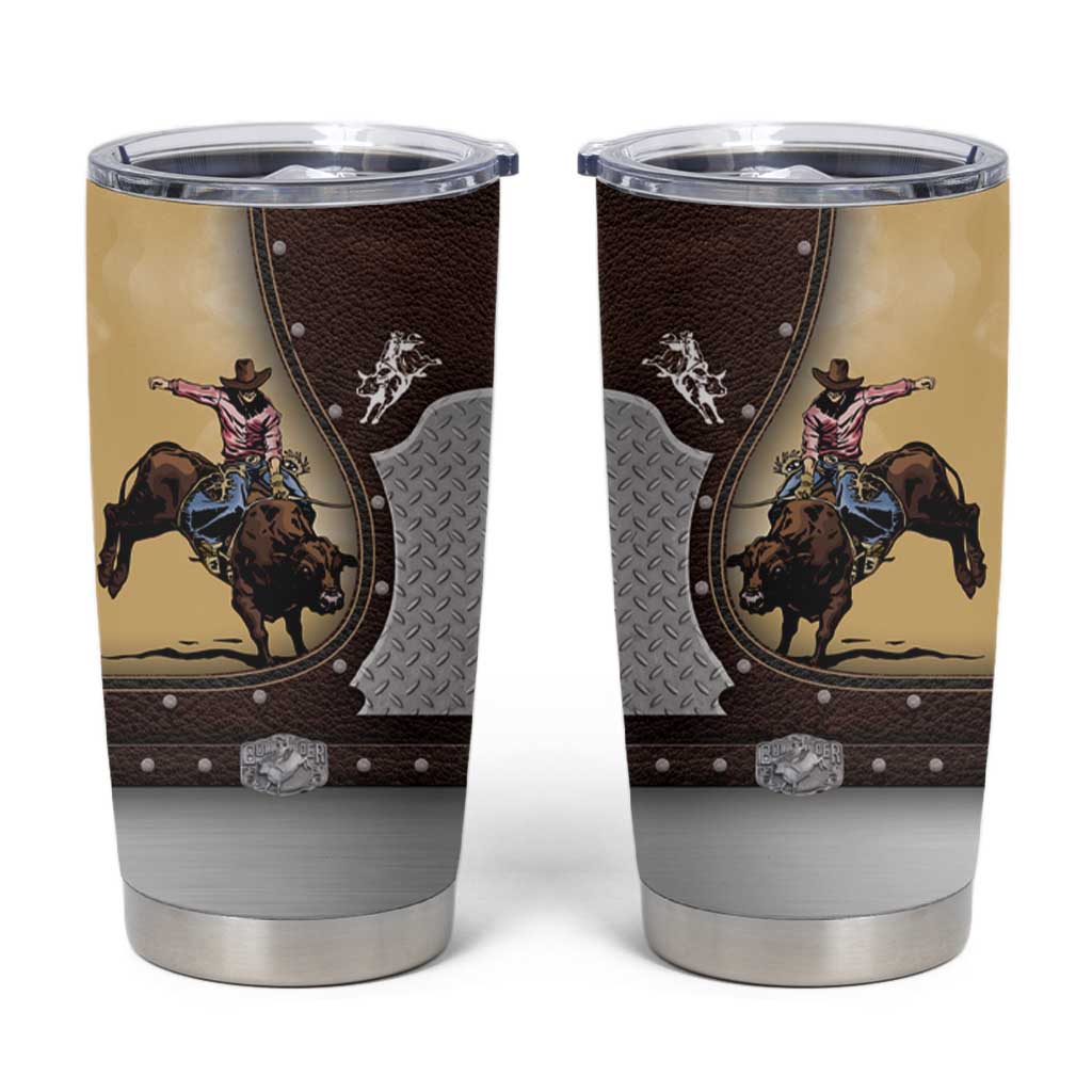 Personalized Name Bull Riding Tumbler Cup Cowboy Courage Rodeo