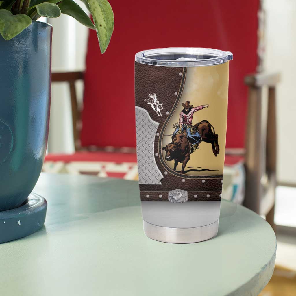 Personalized Name Bull Riding Tumbler Cup Cowboy Courage Rodeo
