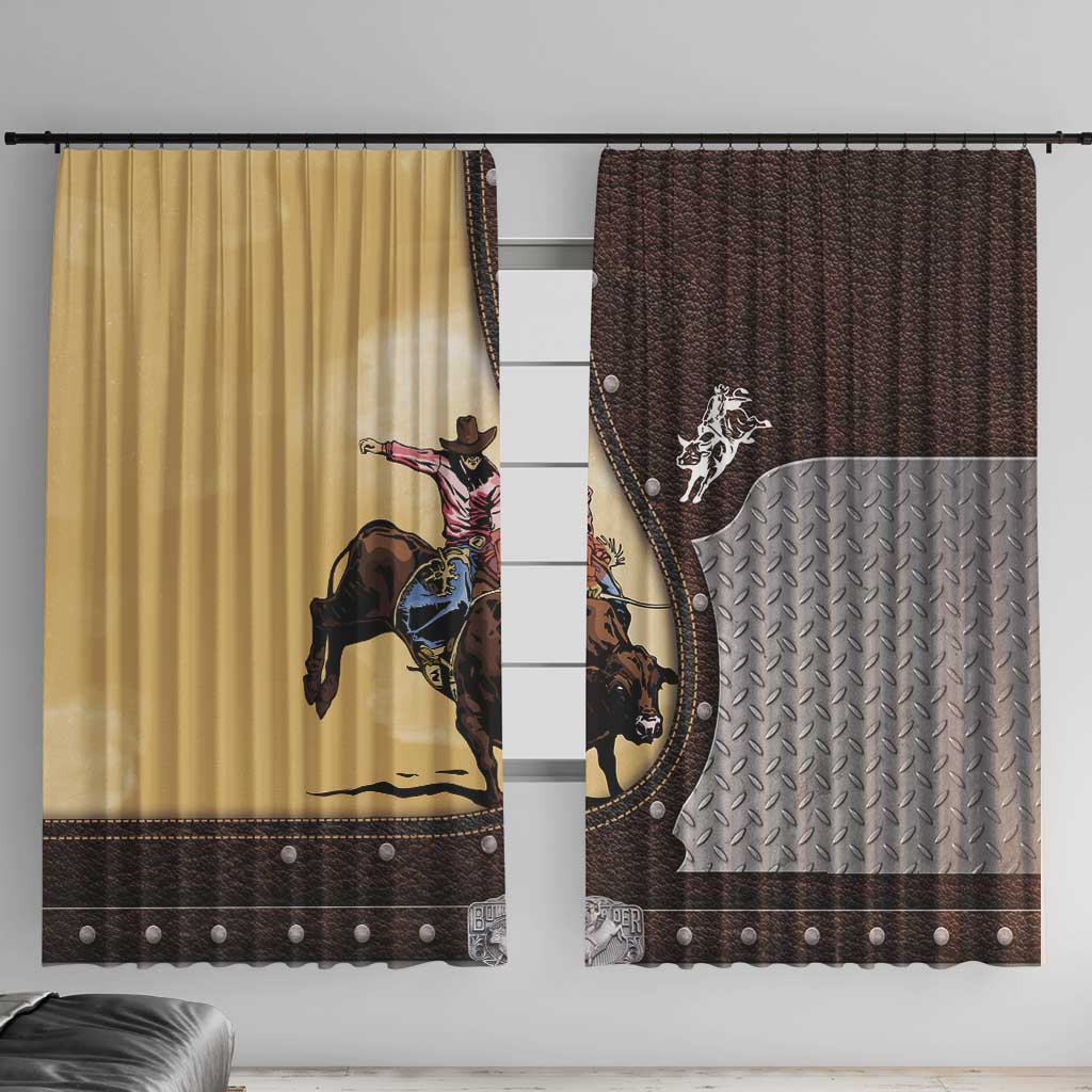 Bull Riding Window Curtain Cowboy Courage Rodeo DT03