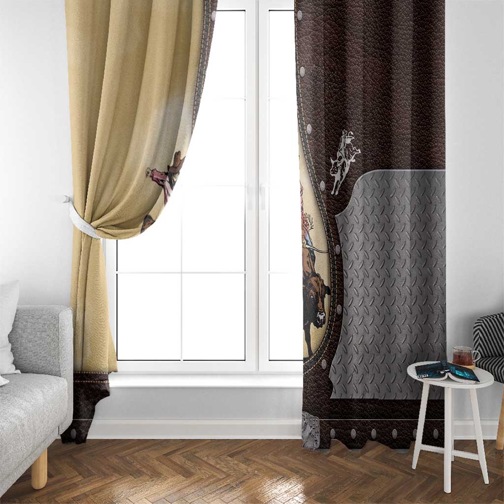 Bull Riding Window Curtain Cowboy Courage Rodeo DT03