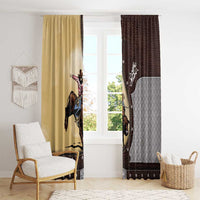 Bull Riding Window Curtain Cowboy Courage Rodeo DT03