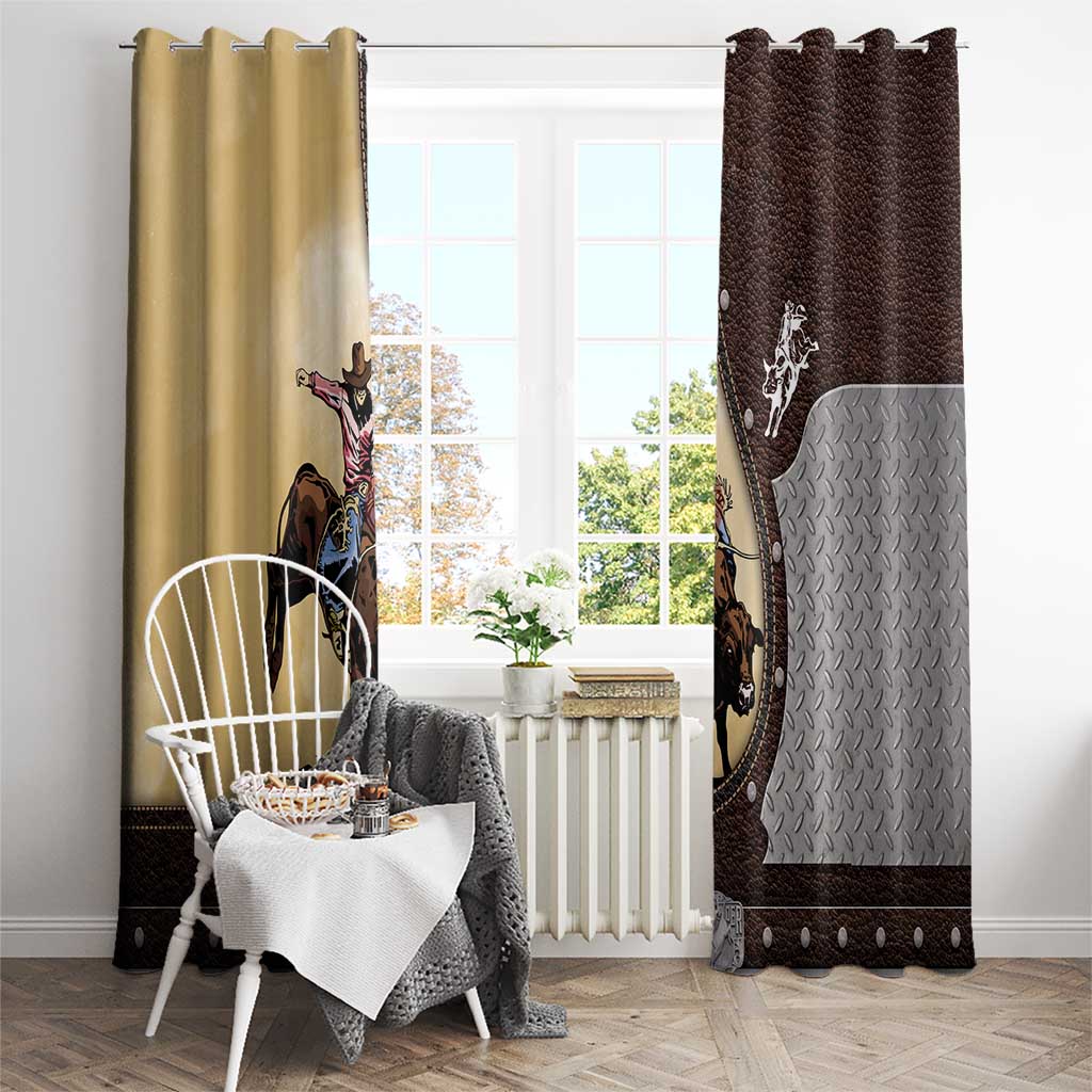 Bull Riding Window Curtain Cowboy Courage Rodeo DT03