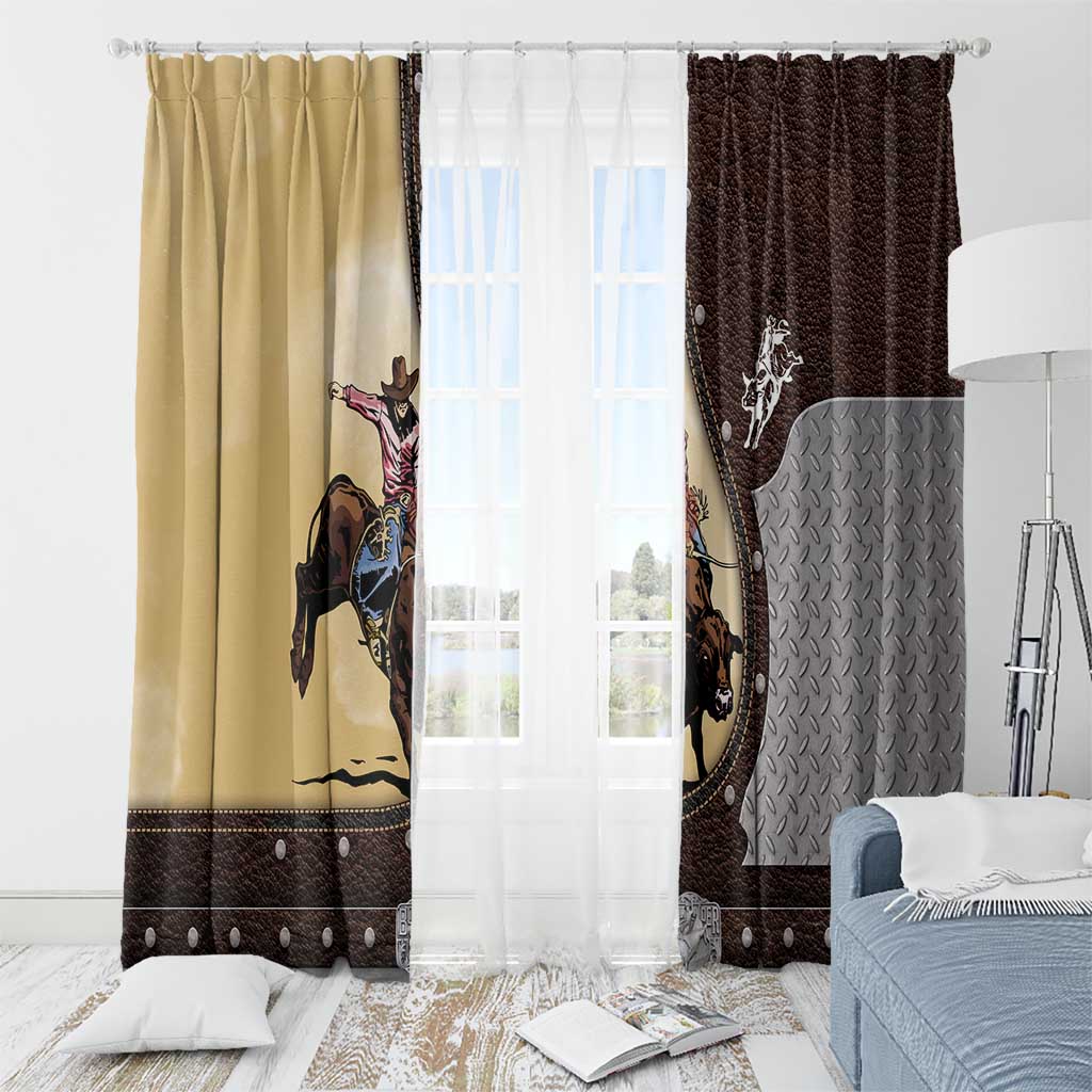 Bull Riding Window Curtain Cowboy Courage Rodeo DT03