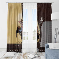 Bull Riding Window Curtain Cowboy Courage Rodeo DT03