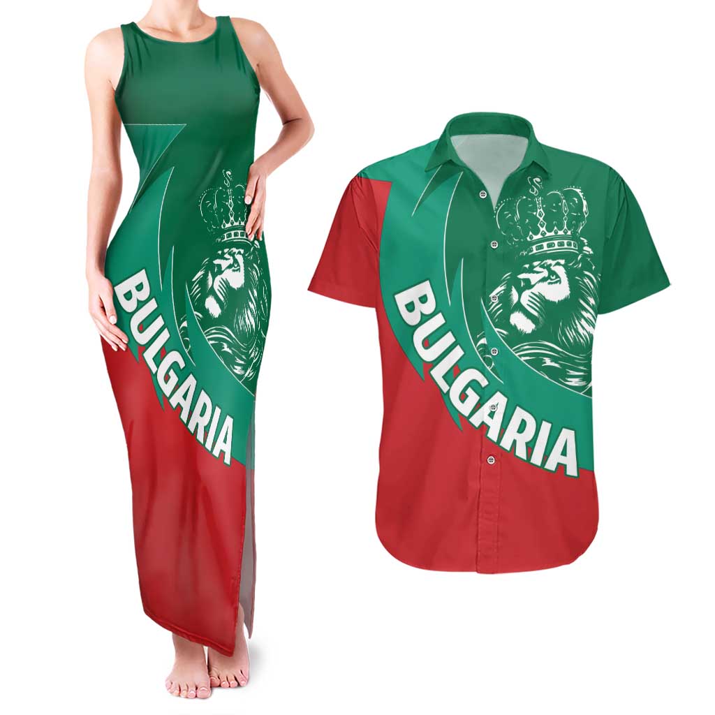 Bulgaria Lion Couples Matching Tank Maxi Dress and Hawaiian Shirt Bulgarian Coat Of Arms