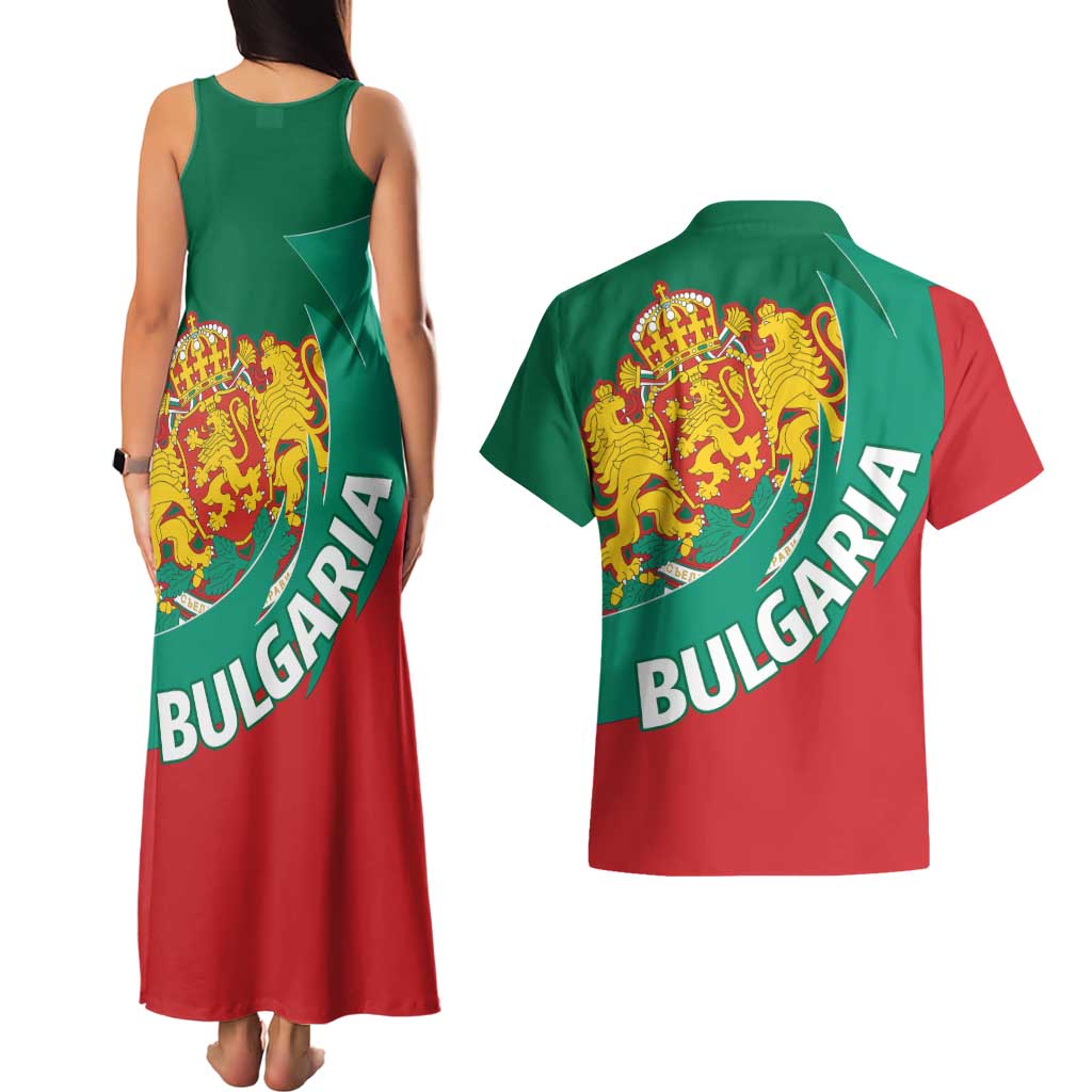 Bulgaria Lion Couples Matching Tank Maxi Dress and Hawaiian Shirt Bulgarian Coat Of Arms