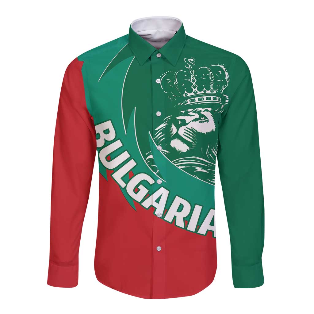 Bulgaria Lion Long Sleeve Button Shirt Bulgarian Coat Of Arms