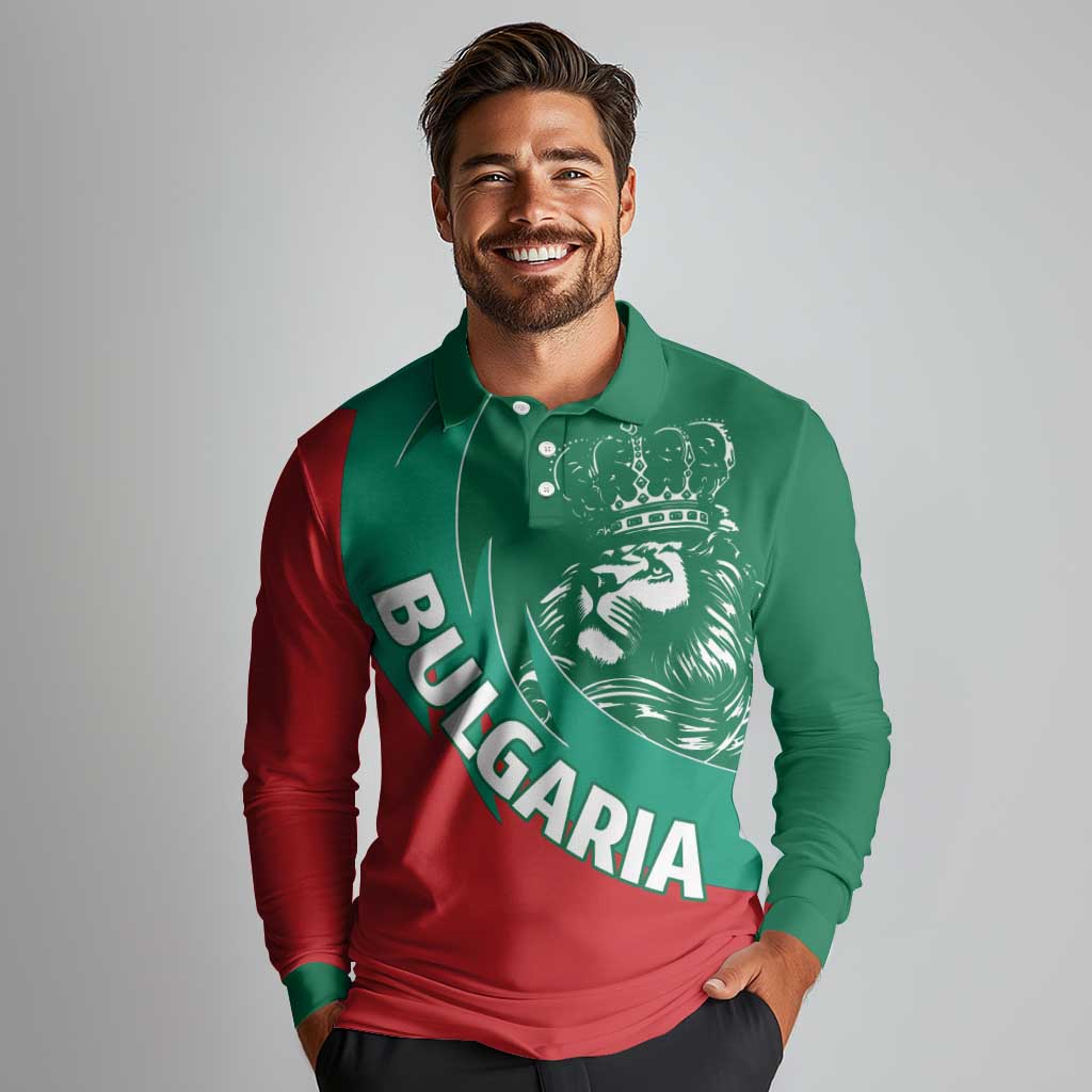 Bulgaria Lion Long Sleeve Polo Shirt Bulgarian Coat Of Arms