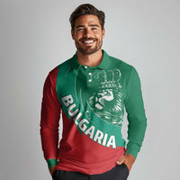 Bulgaria Lion Long Sleeve Polo Shirt Bulgarian Coat Of Arms