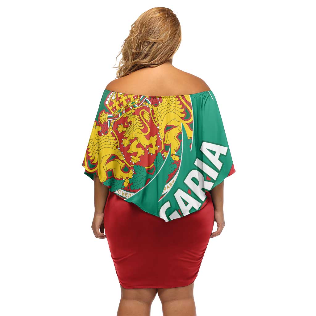 Bulgaria Lion Off Shoulder Short Dress Bulgarian Coat Of Arms