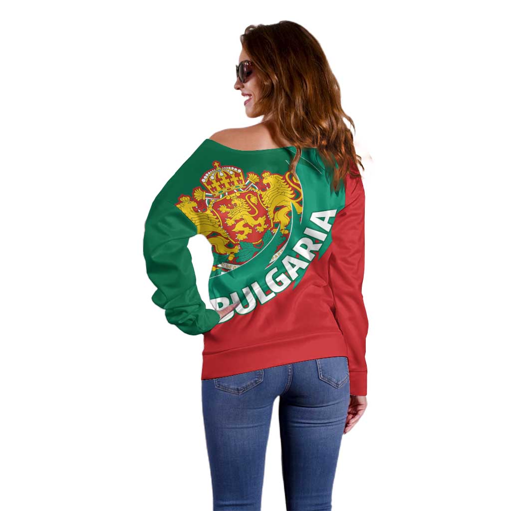 Bulgaria Lion Off Shoulder Sweater Bulgarian Coat Of Arms