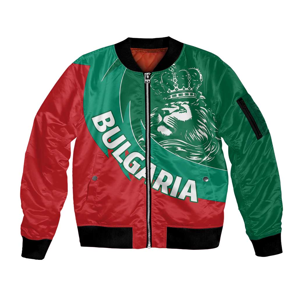 Bulgaria Lion Sleeve Zip Bomber Jacket Bulgarian Coat Of Arms