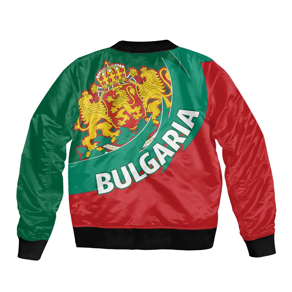 Bulgaria Lion Sleeve Zip Bomber Jacket Bulgarian Coat Of Arms