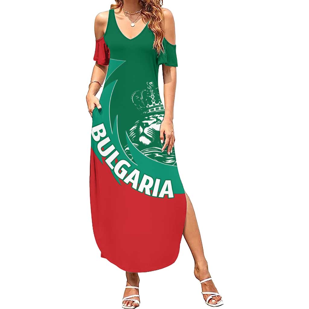 Bulgaria Lion Summer Maxi Dress Bulgarian Coat Of Arms