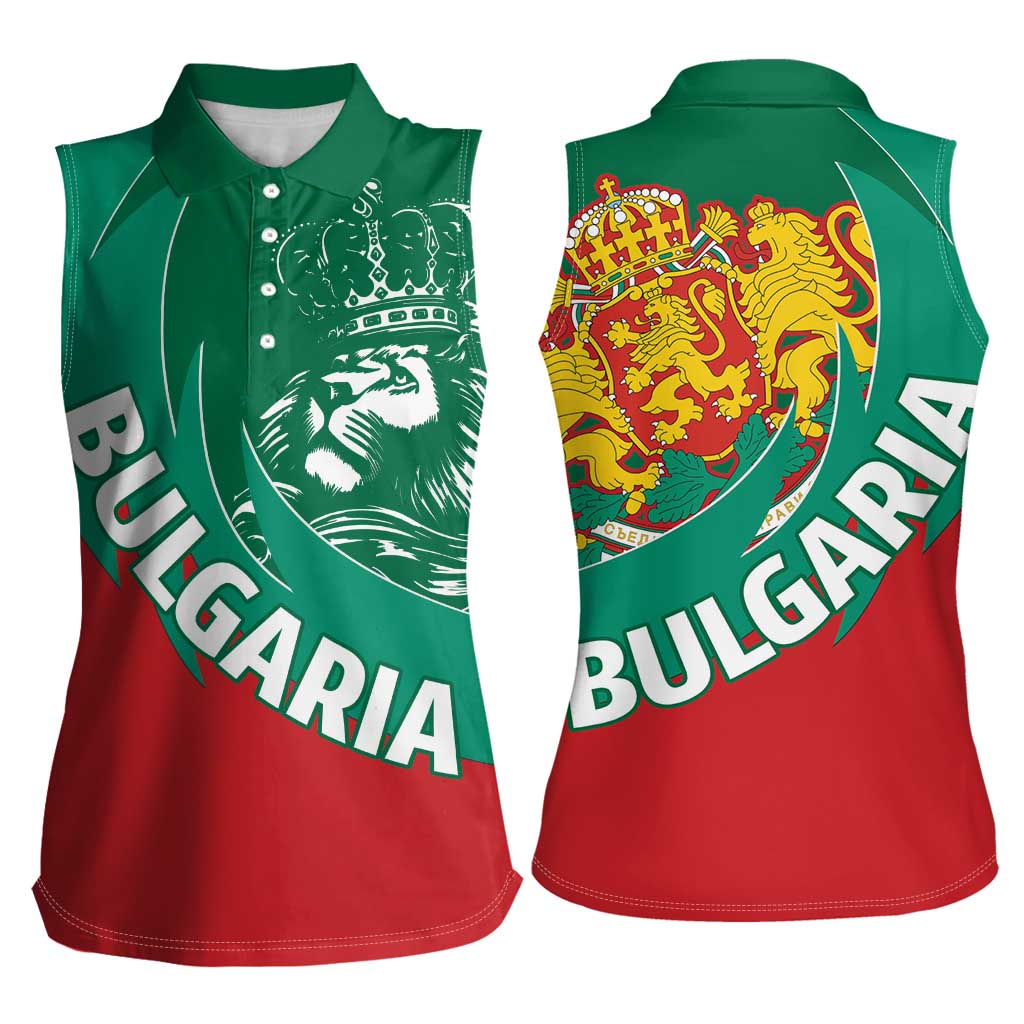 Bulgaria Lion Women Sleeveless Polo Shirt Bulgarian Coat Of Arms - Wonder Print Shop