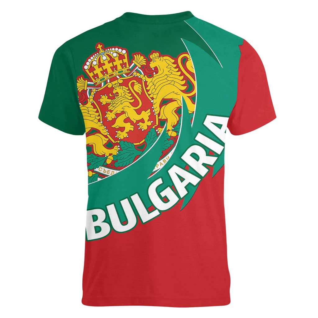 Bulgaria Lion Women V-Neck T-Shirt Bulgarian Coat Of Arms - Wonder Print Shop