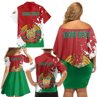 Personalized Belarus Family Matching Off Shoulder Short Dress and Hawaiian Shirt Special Style
