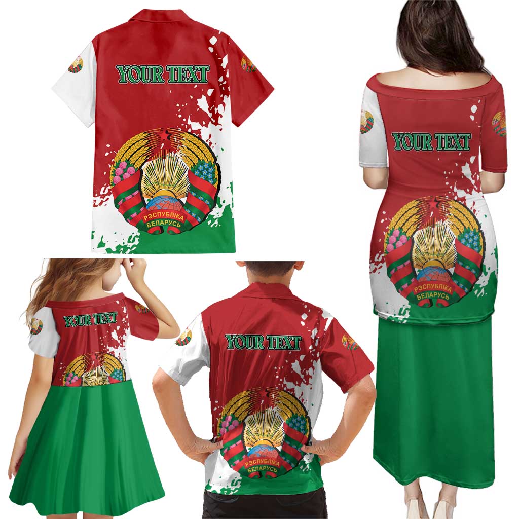 Personalized Belarus Family Matching Puletasi and Hawaiian Shirt Special Style