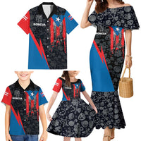 Puerto Rico Family Matching Mermaid Dress and Hawaiian Shirt Boricua PR Flag Style