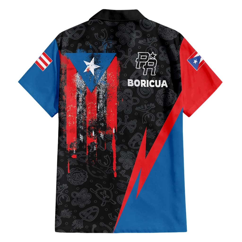 Puerto Rico Family Matching Short Sleeve Bodycon Dress and Hawaiian Shirt Boricua PR Flag Style