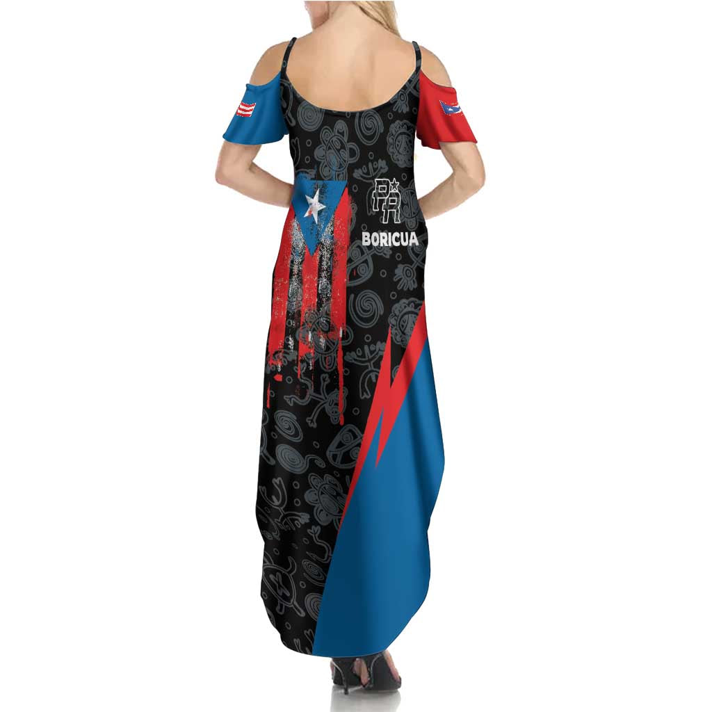 Puerto Rico Family Matching Summer Maxi Dress and Hawaiian Shirt Boricua PR Flag Style