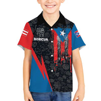 Puerto Rico Family Matching Summer Maxi Dress and Hawaiian Shirt Boricua PR Flag Style