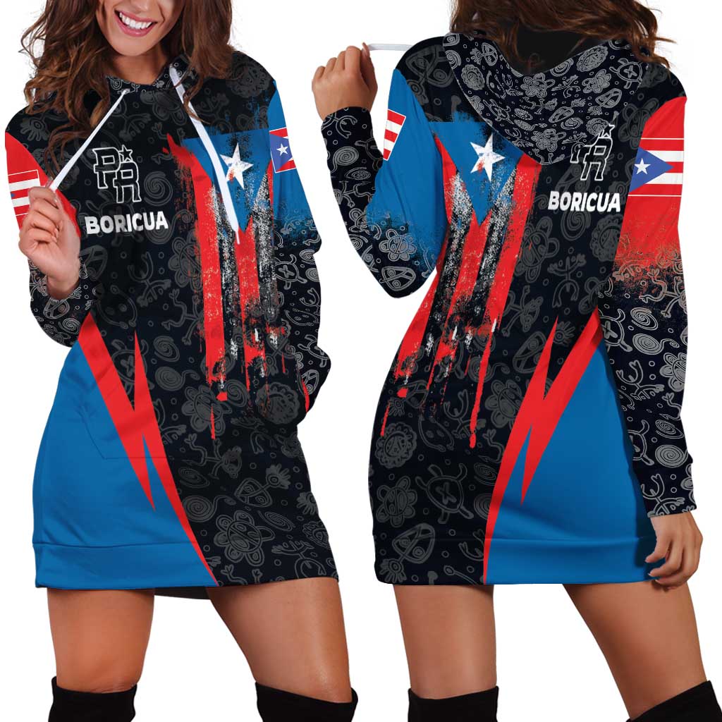 Puerto Rico Hoodie Dress Boricua PR Flag Style