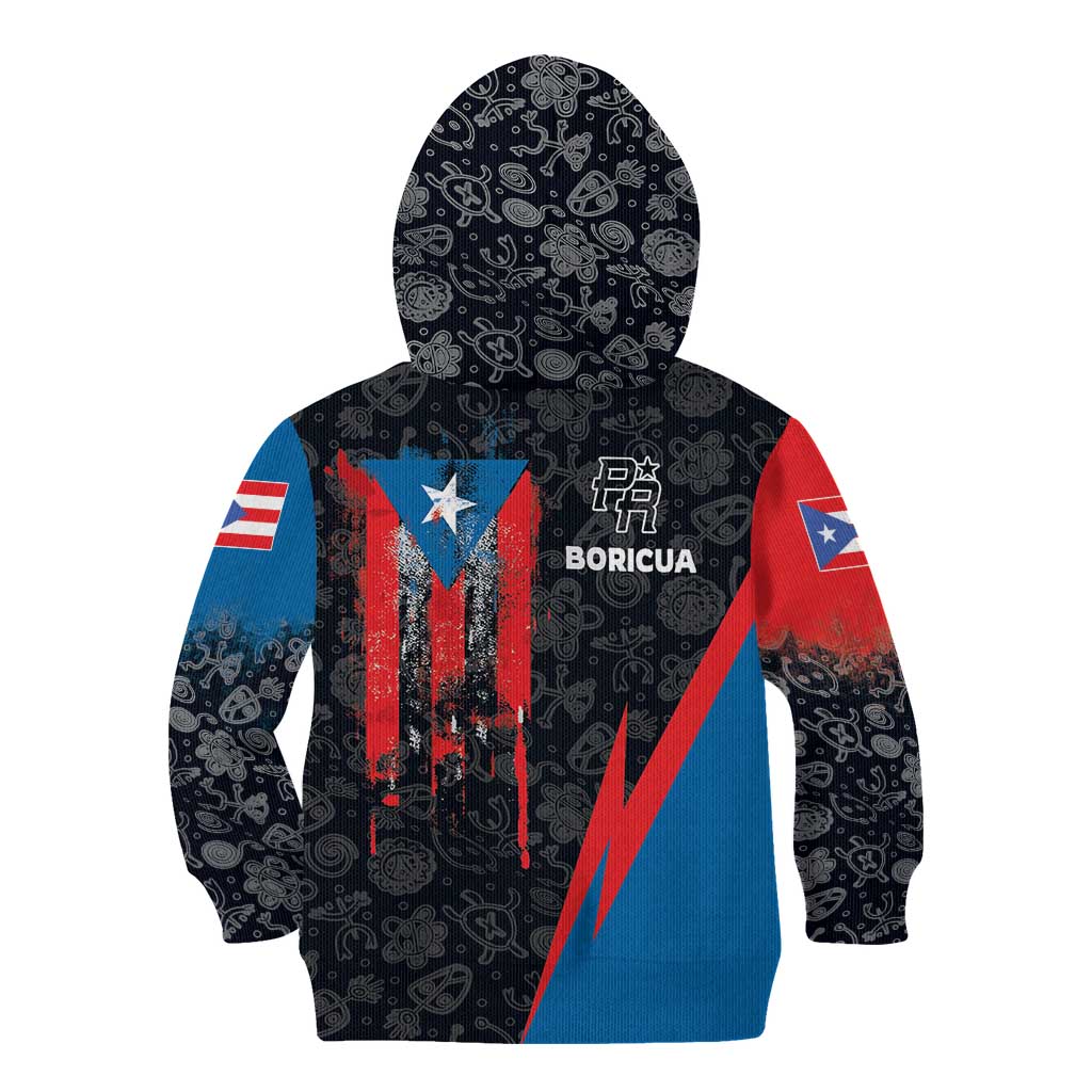 Puerto Rico Kid Hoodie Boricua PR Flag Style