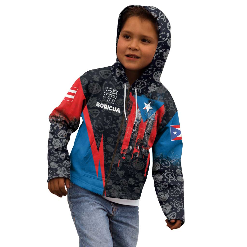Puerto Rico Kid Hoodie Boricua PR Flag Style