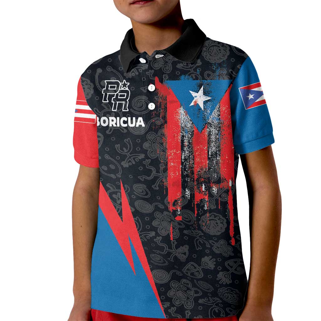 Puerto Rico Kid Polo Shirt Boricua PR Flag Style