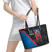 Puerto Rico Leather Tote Bag Boricua PR Flag Style